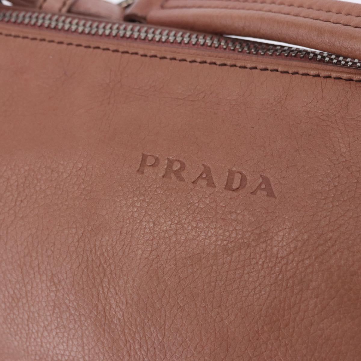 PRADA Shoulder Bag Leather Pink Silver Auth 200523