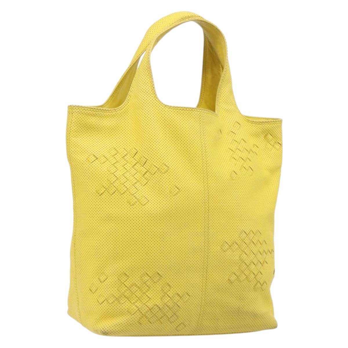 BOTTEGA VENETA INTRECCIATO Hand Bag Leather outlet Yellow 131673 Auth 200524