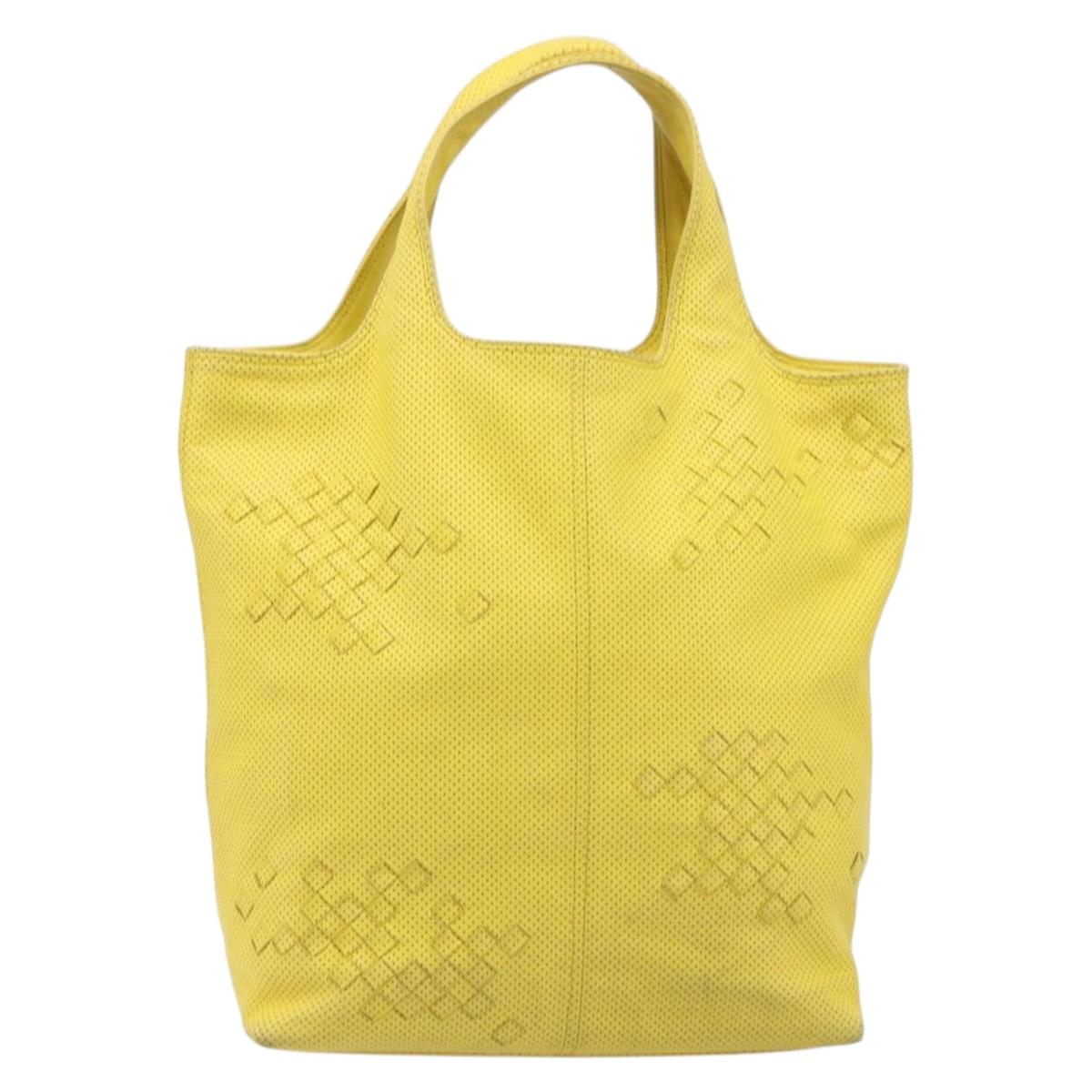 BOTTEGA VENETA INTRECCIATO Hand Bag Leather outlet Yellow 131673 Auth 200524