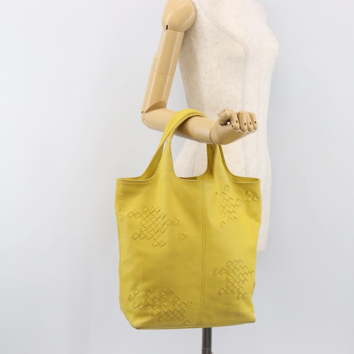 BOTTEGA VENETA INTRECCIATO Hand Bag Leather outlet Yellow 131673 Auth 200524