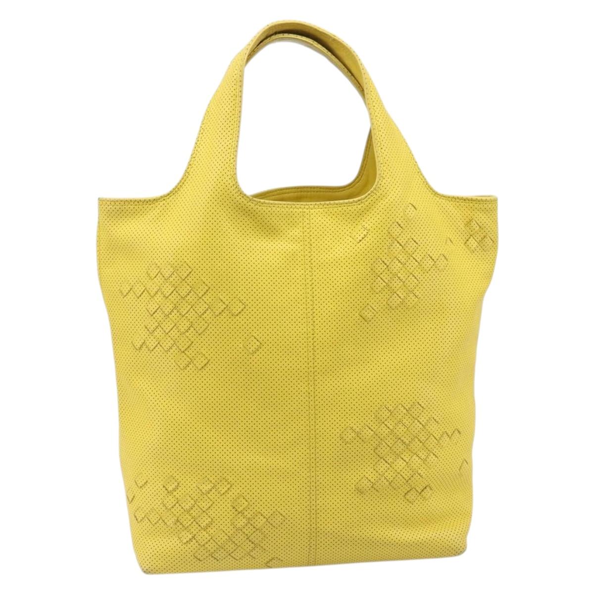 BOTTEGA VENETA INTRECCIATO Hand Bag Leather outlet Yellow 131673 Auth 200524