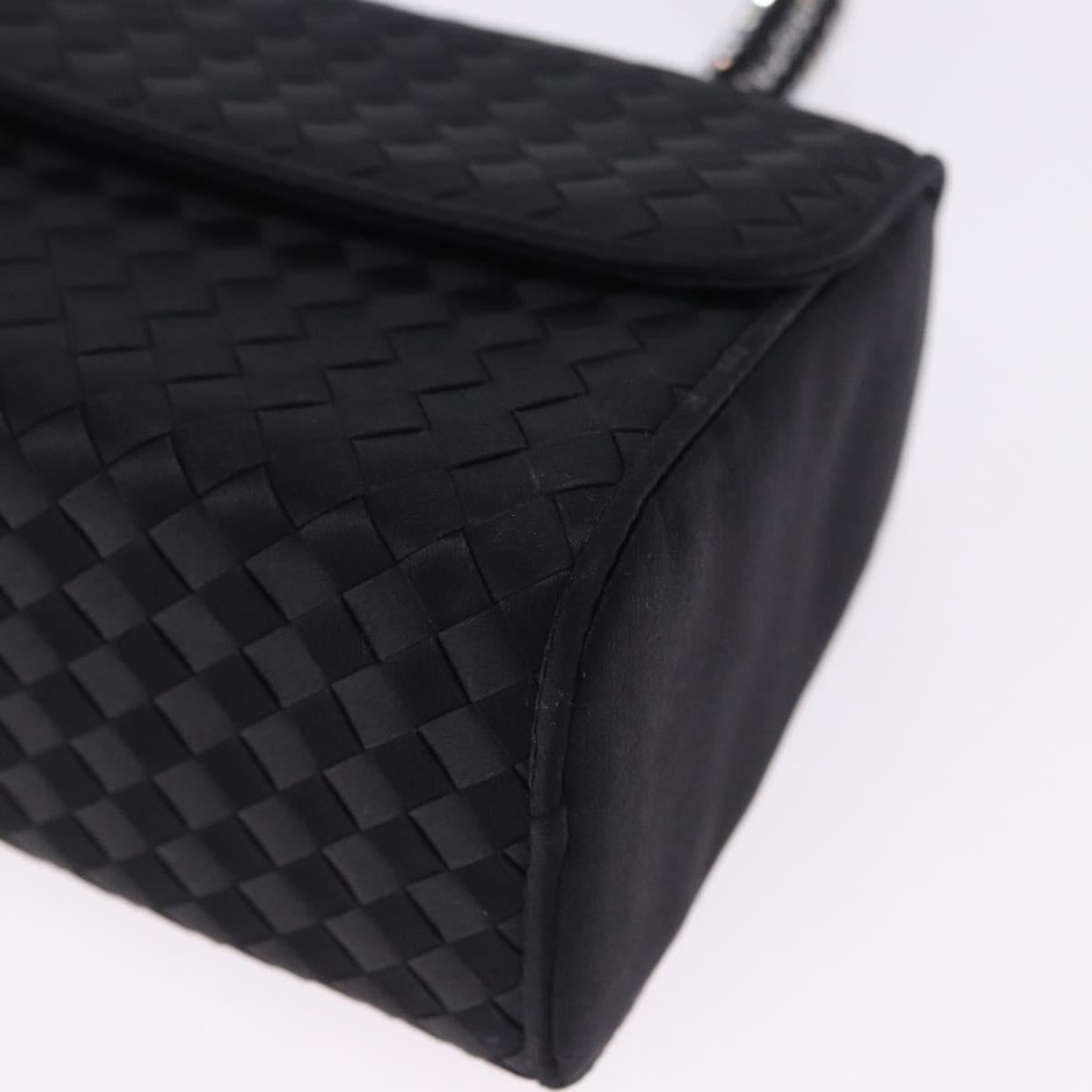 BOTTEGA VENETA INTRECCIATO Hand Bag Nylon Black Silver Auth 200527M