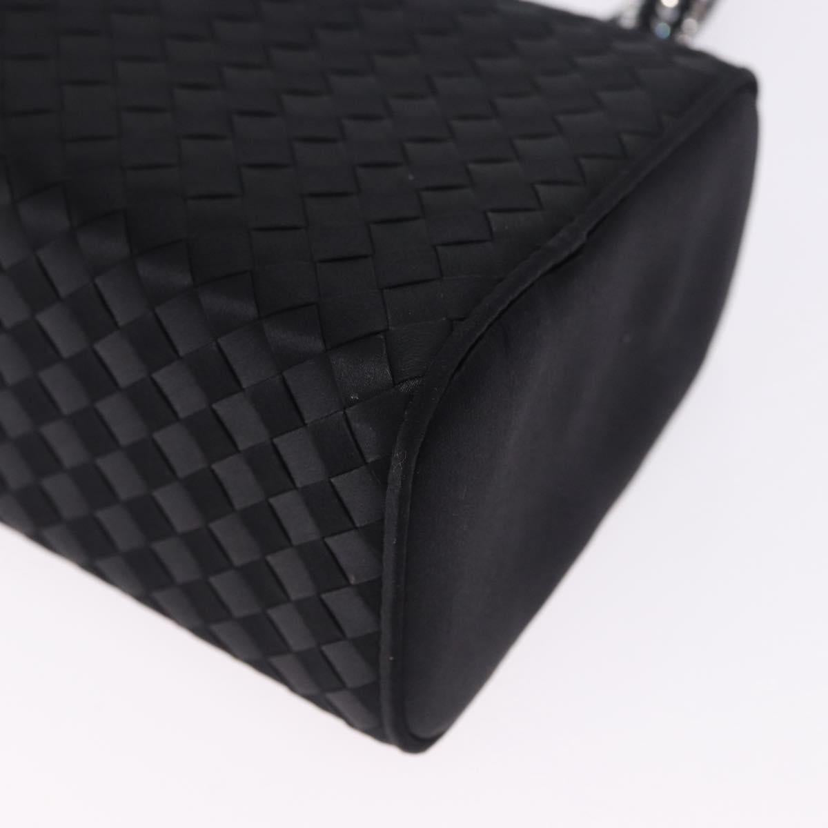 BOTTEGA VENETA INTRECCIATO Hand Bag Nylon Black Silver Auth 200527M