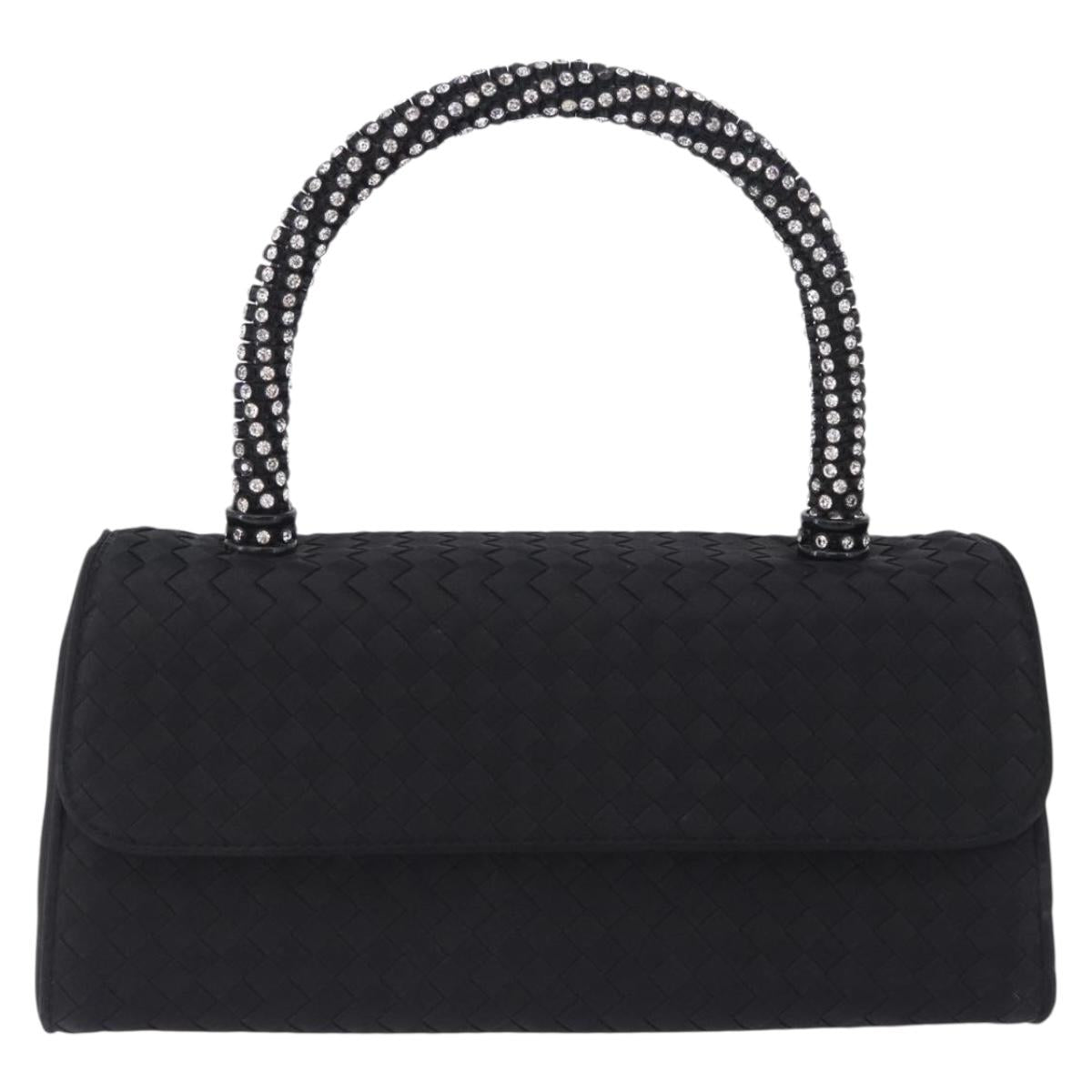 BOTTEGA VENETA INTRECCIATO Hand Bag Nylon Black Silver Auth 200527M
