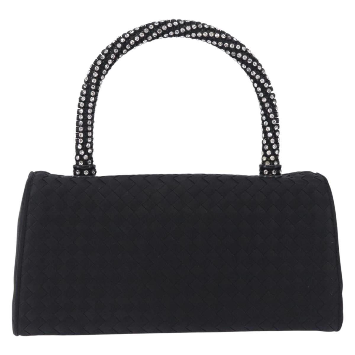 BOTTEGA VENETA INTRECCIATO Hand Bag Nylon Black Silver Auth 200527M