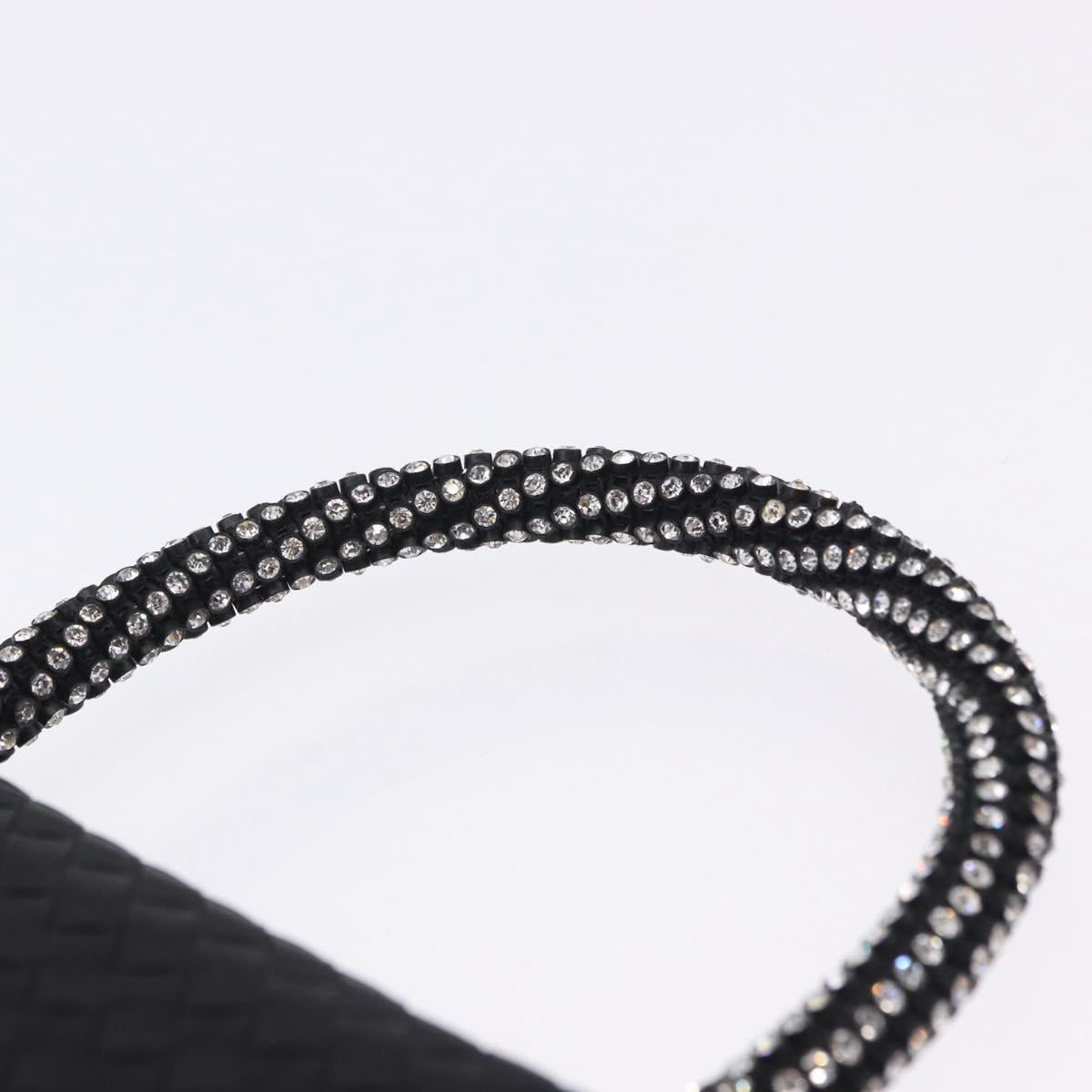 BOTTEGA VENETA INTRECCIATO Hand Bag Nylon Black Silver Auth 200527M