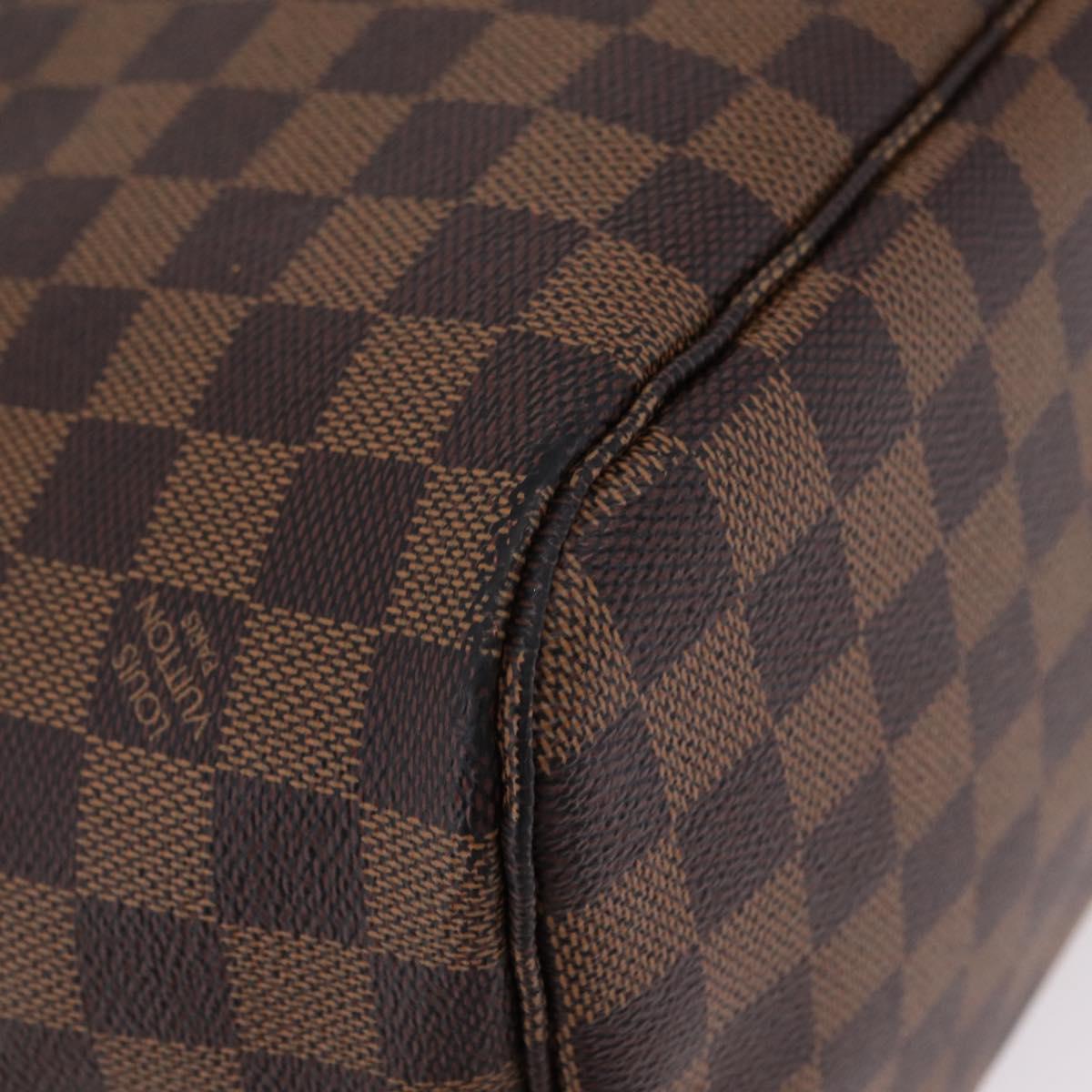 LOUIS VUITTON Damier Ebene Neverfull MM Tote Bag N51105 LV Auth 200534A