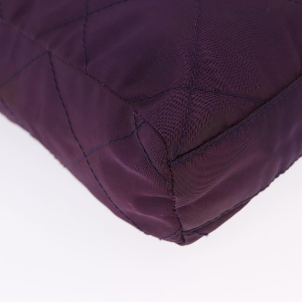PRADA Chain Shoulder Bag Nylon Purple Gold Auth 200535