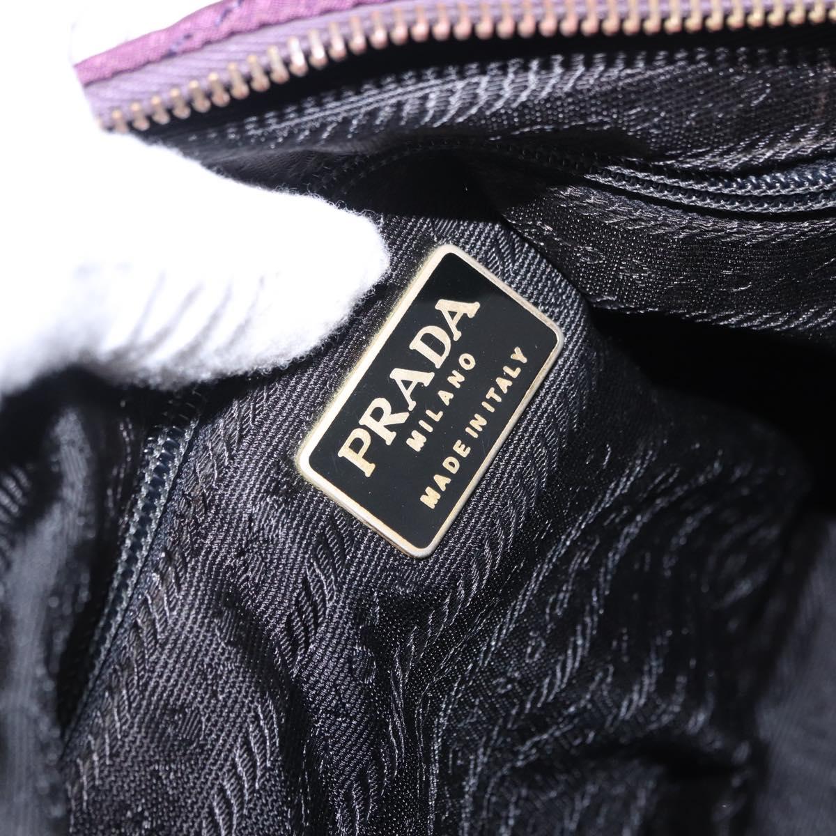PRADA Chain Shoulder Bag Nylon Purple Gold Auth 200535