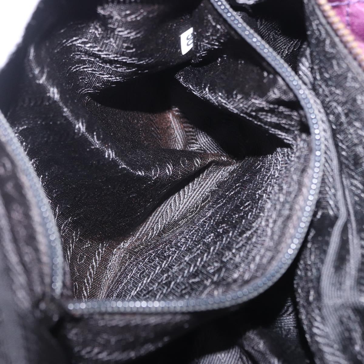 PRADA Chain Shoulder Bag Nylon Purple Gold Auth 200535