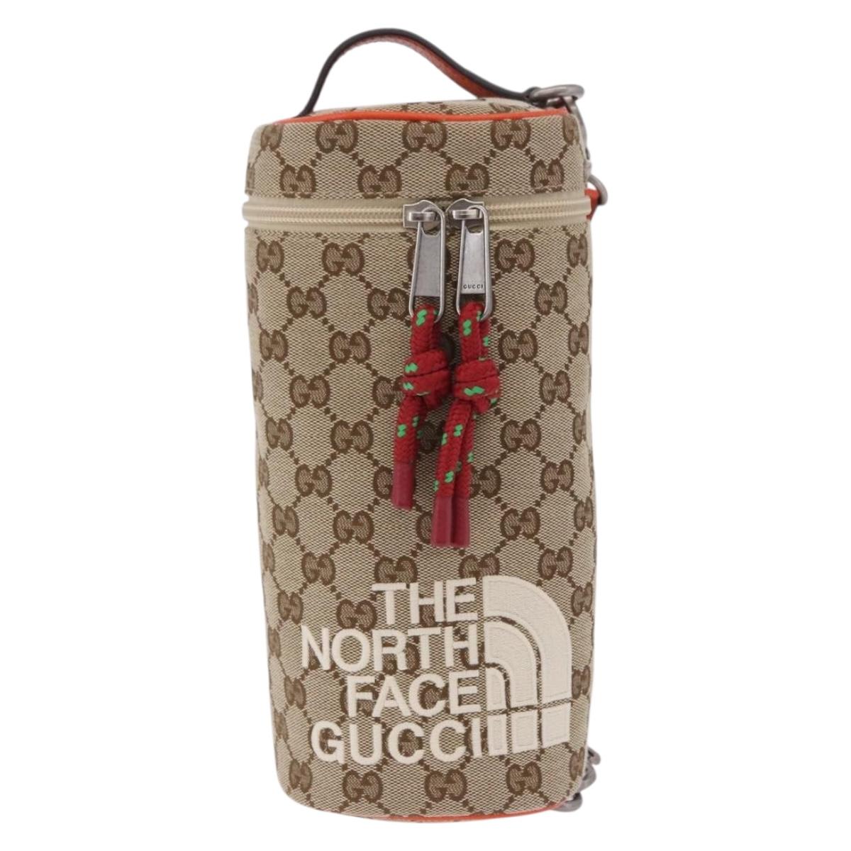 GUCCI GG Canvas Bag THE NORTH FACE Collaboration Beige 679760 Auth 200541V