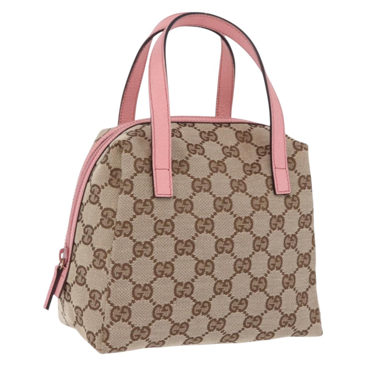 GUCCI GG Canvas Hand Bag Beige 124542 Auth 200546V
