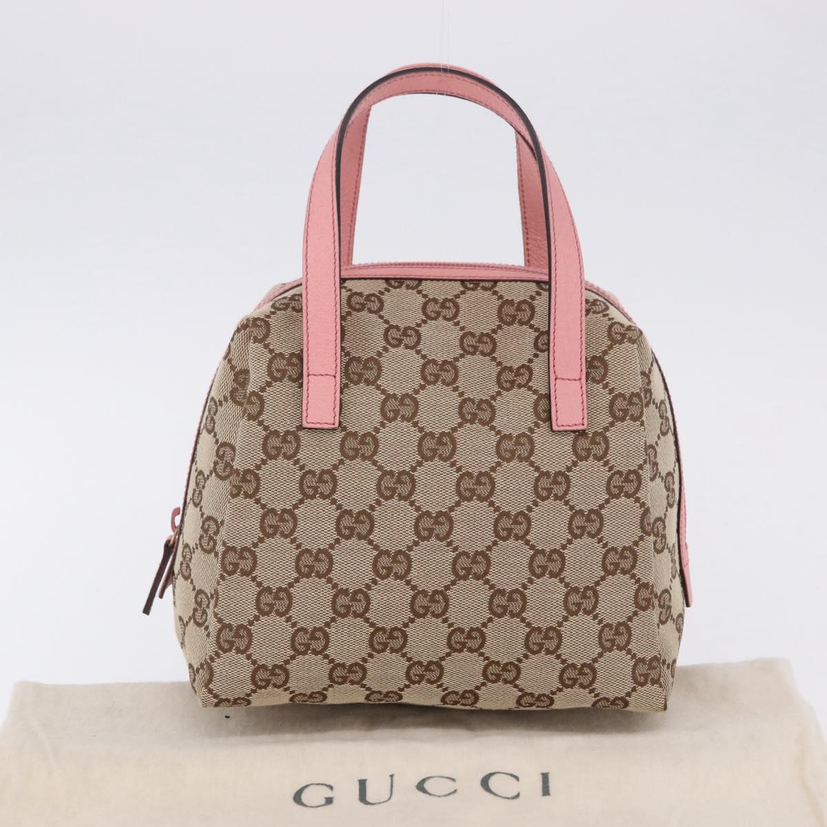 GUCCI GG Canvas Hand Bag Beige 124542 Auth 200546V