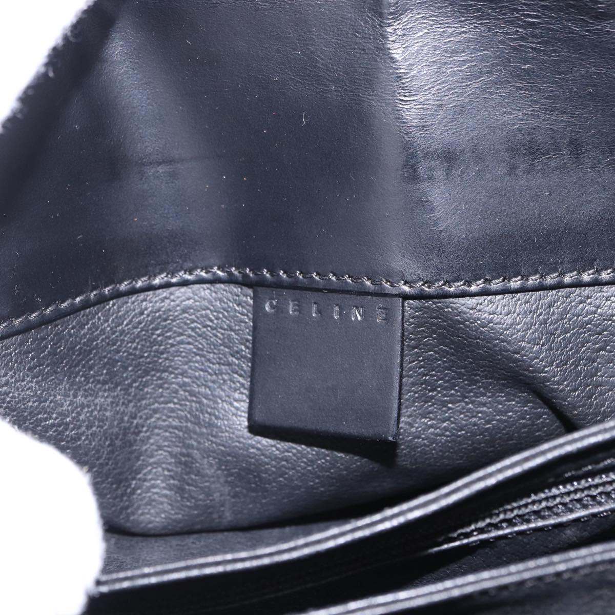 CELINE Macadam Canvas Shoulder Bag PVC Leather Black Gold Auth 200548V