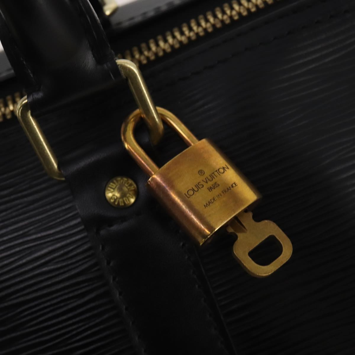 LOUIS VUITTON Epi Keepall 45 Boston Bag Black M42972 LV Auth 200550SAV