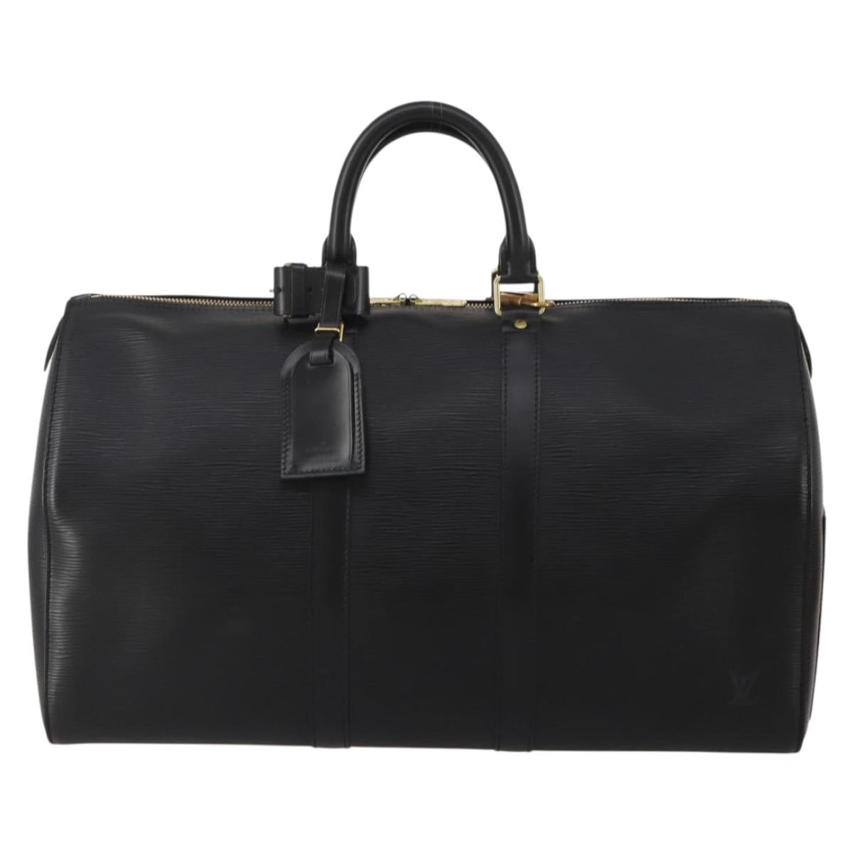 LOUIS VUITTON Epi Keepall 45 Boston Bag Black M42972 LV Auth 200550SAV