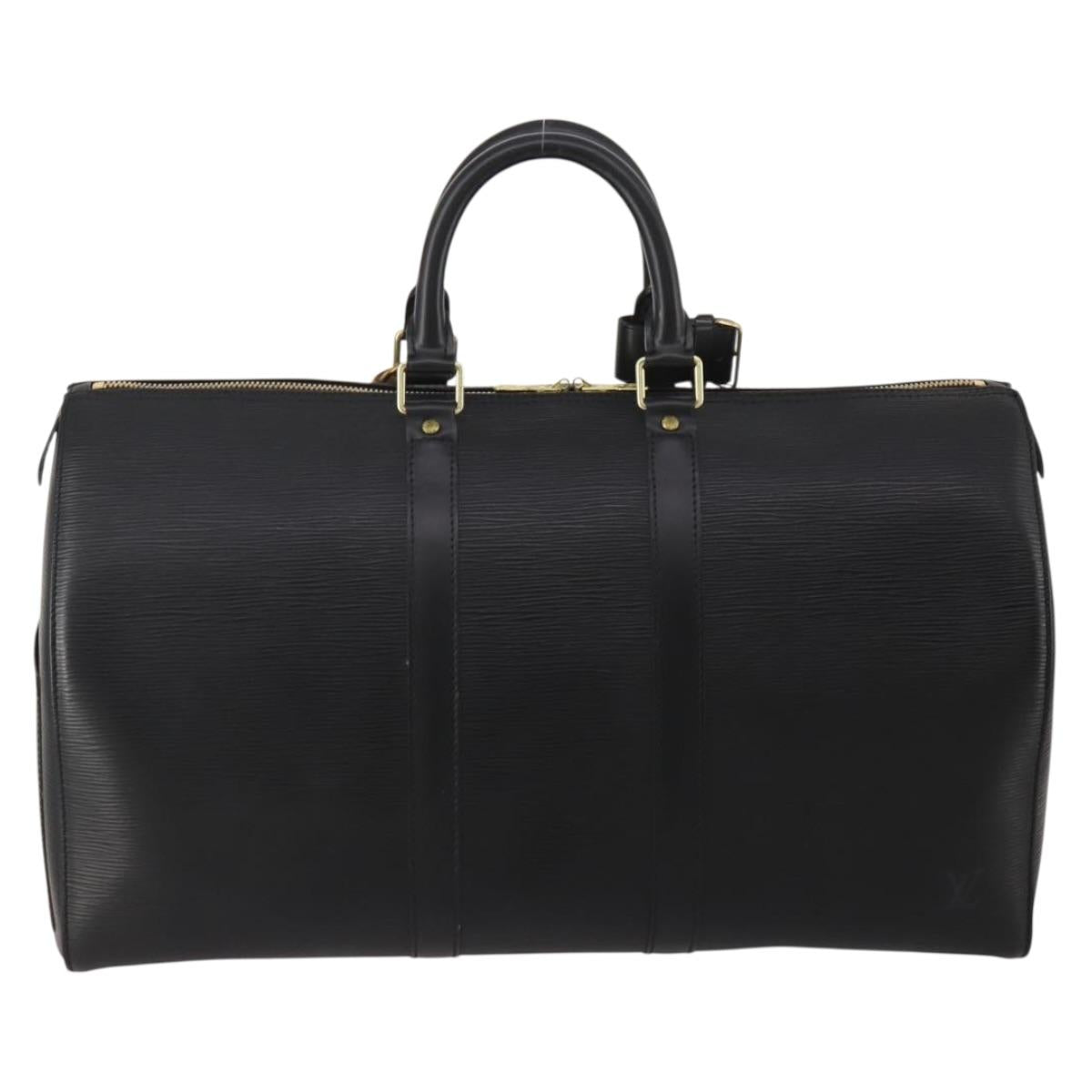 LOUIS VUITTON Epi Keepall 45 Boston Bag Black M42972 LV Auth 200550SAV
