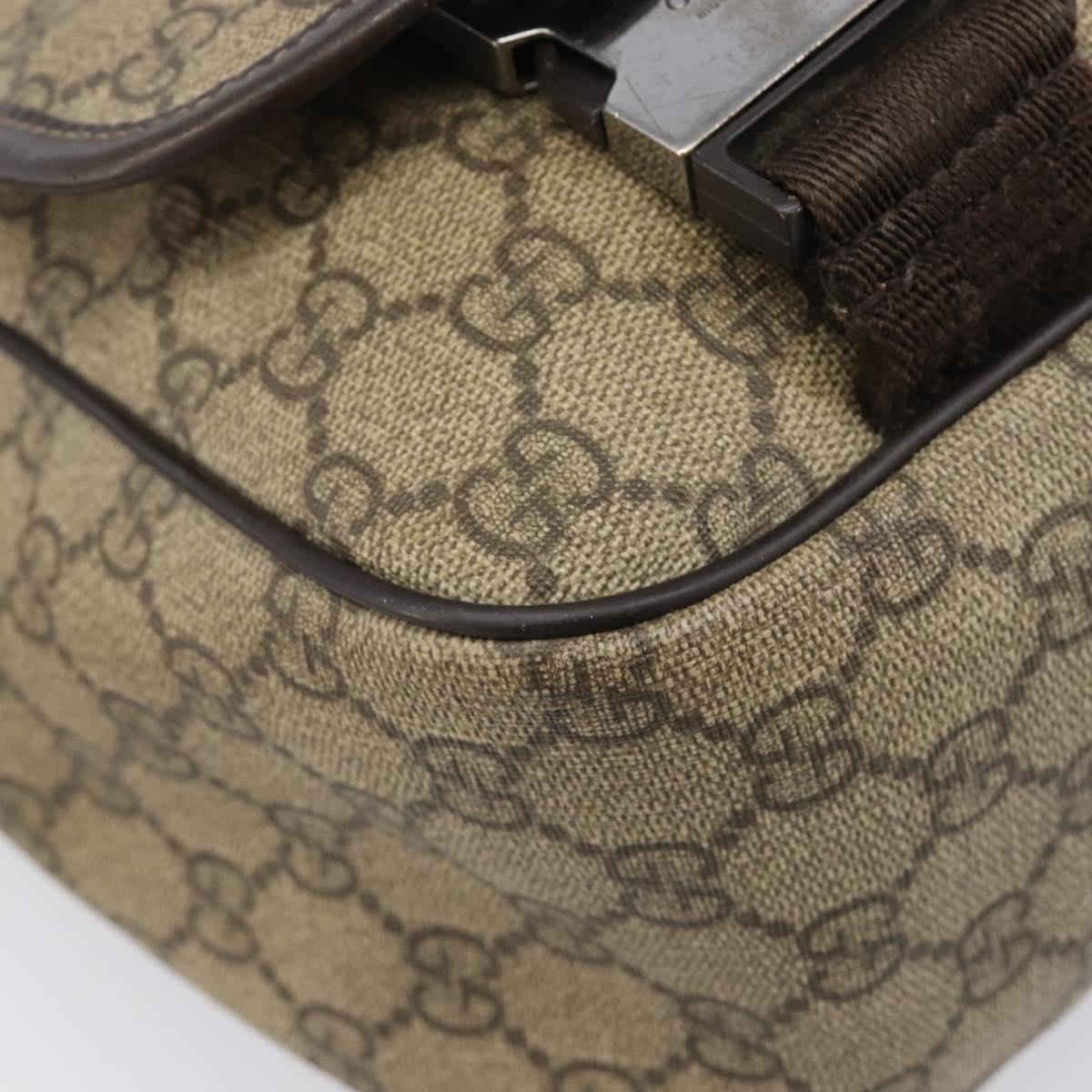 GUCCI GG Supreme Shoulder Bag PVC Beige Silver 223661 Auth 200553