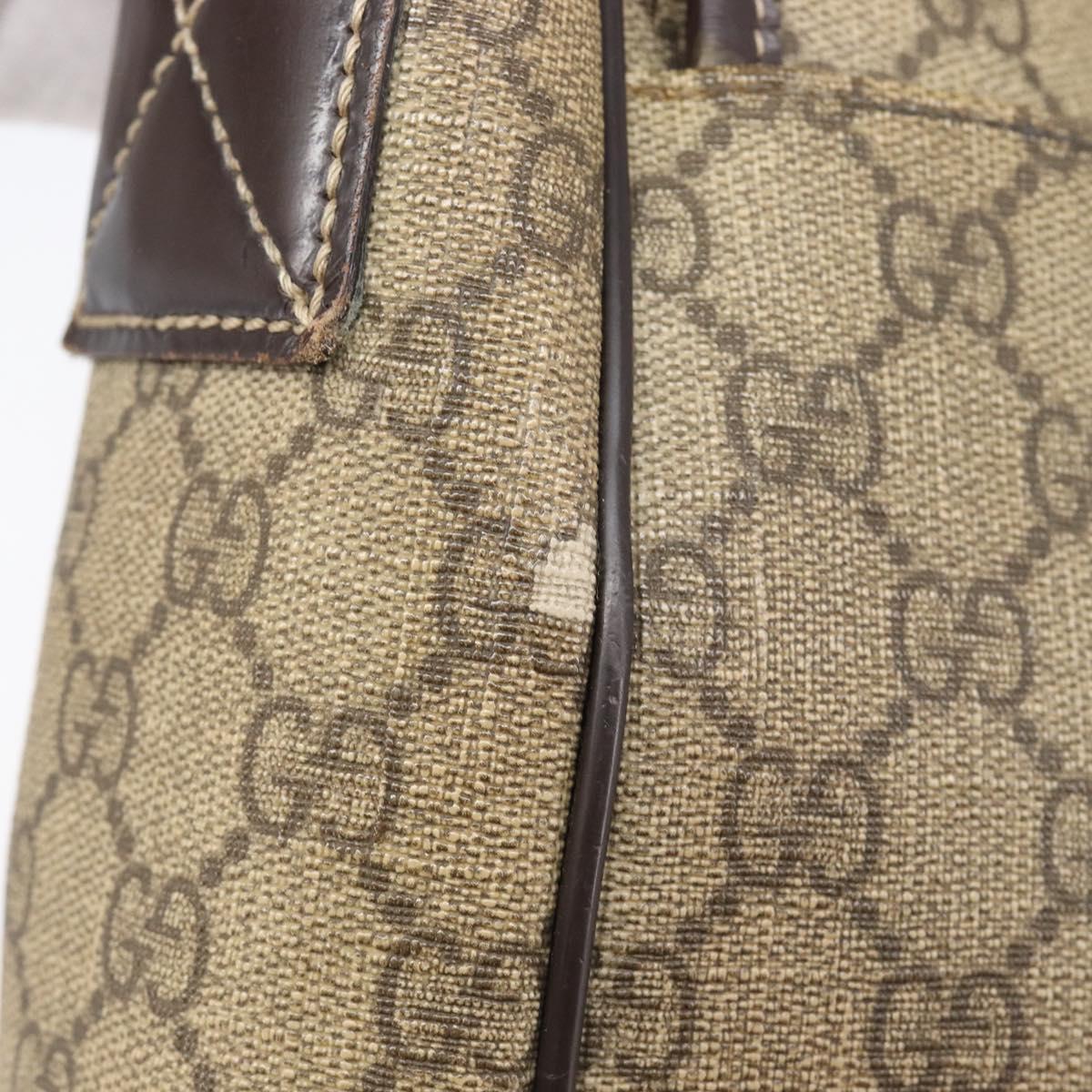 GUCCI GG Supreme Shoulder Bag PVC Beige Silver 223661 Auth 200553