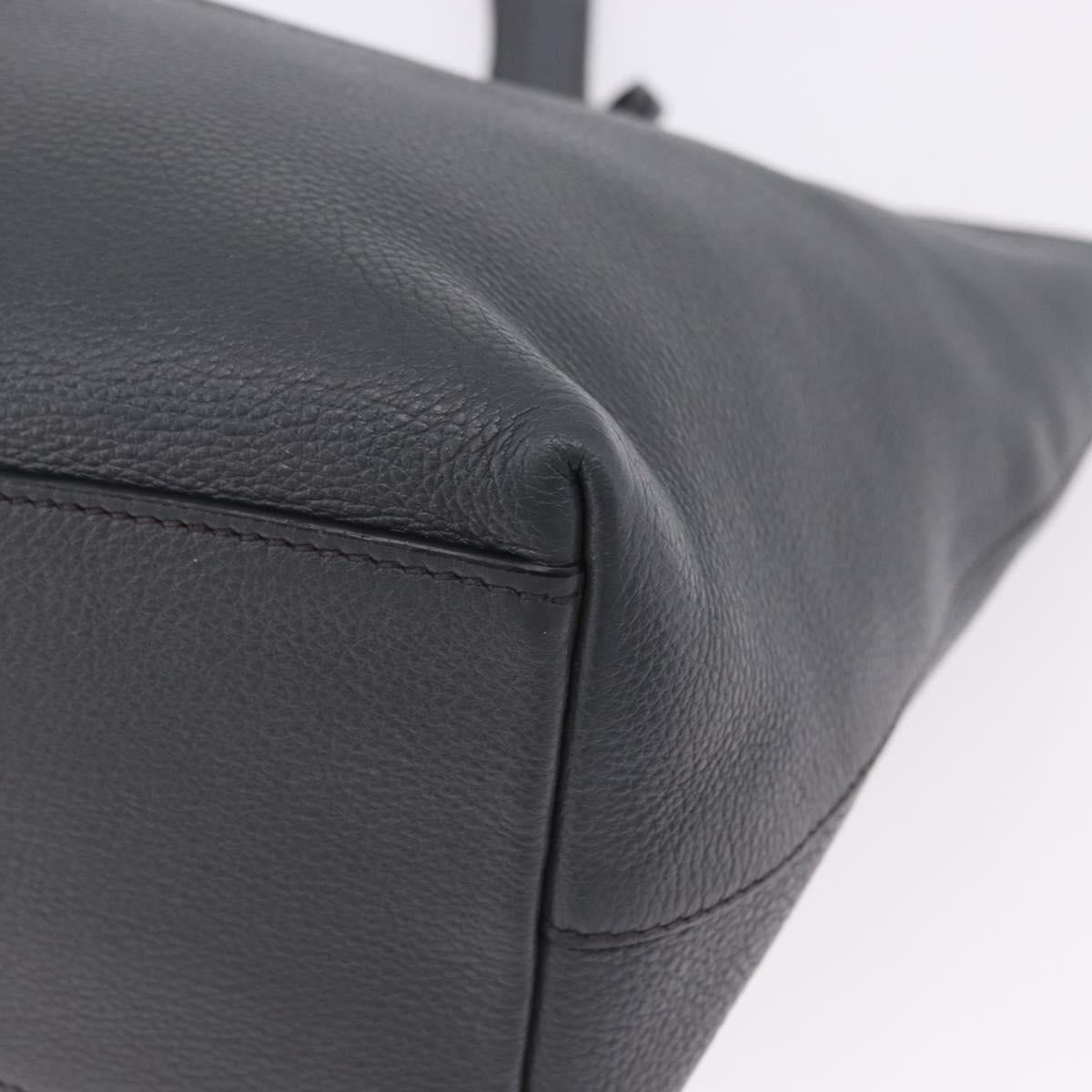 PRADA Tote Bag Vittero Dino Leather Gray Gold Auth 200556A