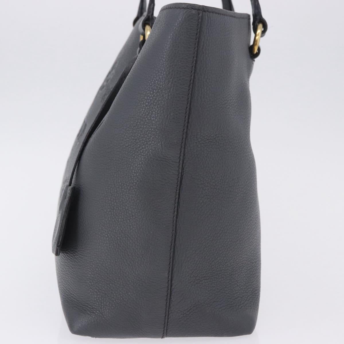 PRADA Tote Bag Vittero Dino Leather Gray Gold Auth 200556A