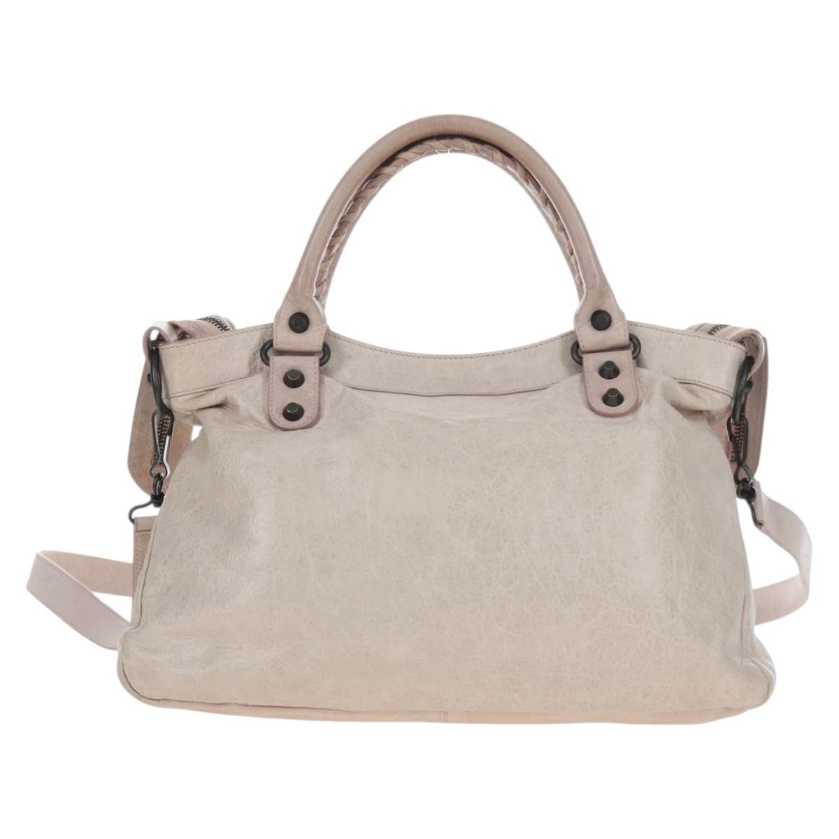 BALENCIAGA The Town Hand Bag Leather 2way Pink 240579 Auth 200558M