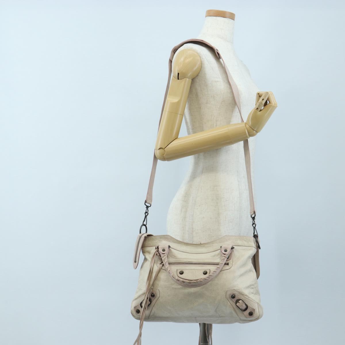 BALENCIAGA The Town Hand Bag Leather 2way Pink 240579 Auth 200558M