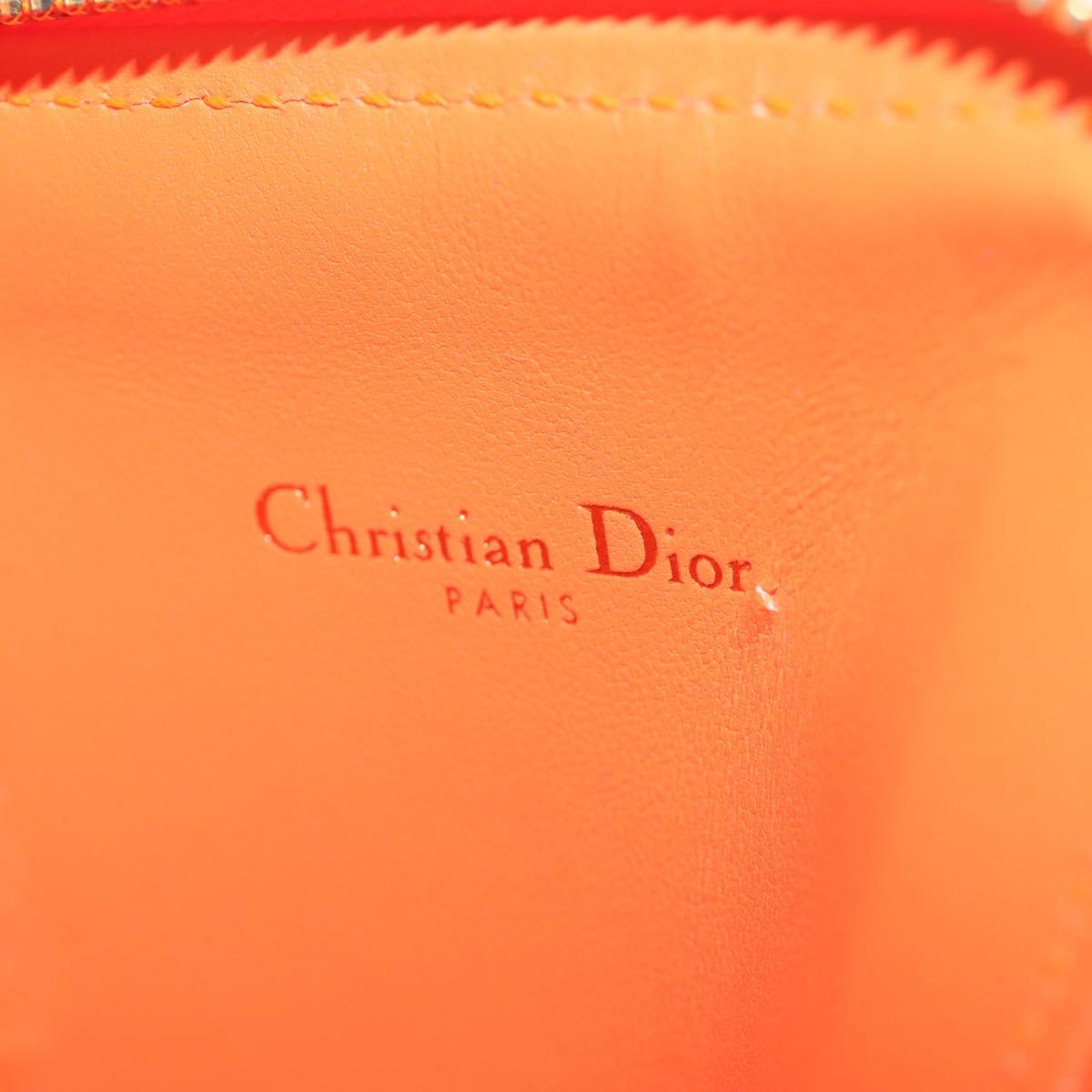 Christian Dior Canage Caro Trio Pouch Lamb Skin Multicolor Gold Auth 200565M