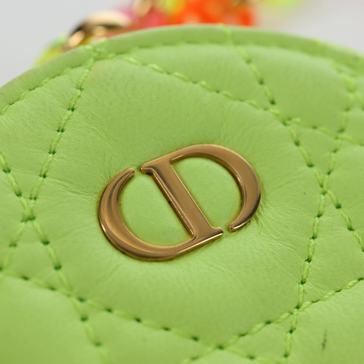 Christian Dior Canage Caro Trio Pouch Lamb Skin Multicolor Gold Auth 200565M