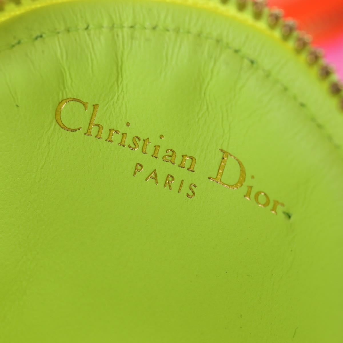 Christian Dior Canage Caro Trio Pouch Lamb Skin Multicolor Gold Auth 200565M