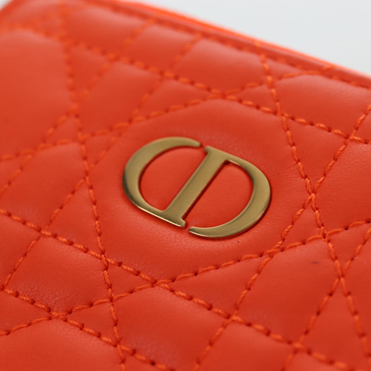 Christian Dior Canage Caro Trio Pouch Lamb Skin Multicolor Gold Auth 200565M