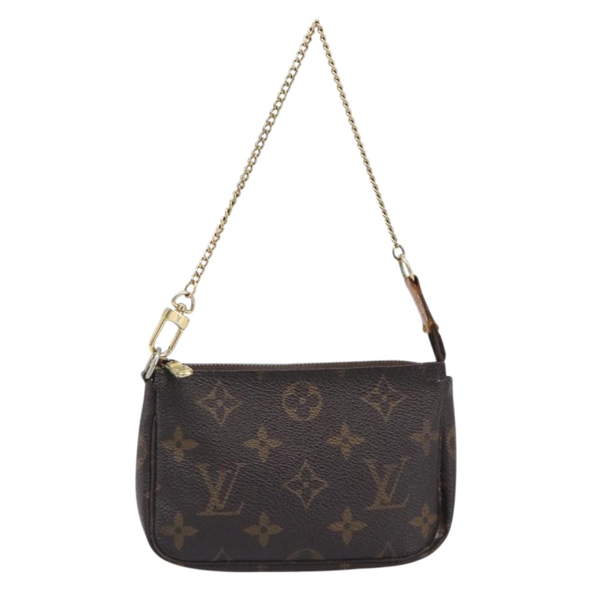 LOUIS VUITTON Monogram Mini Pochette Accessoires Pouch N41667 LV Auth 200566A