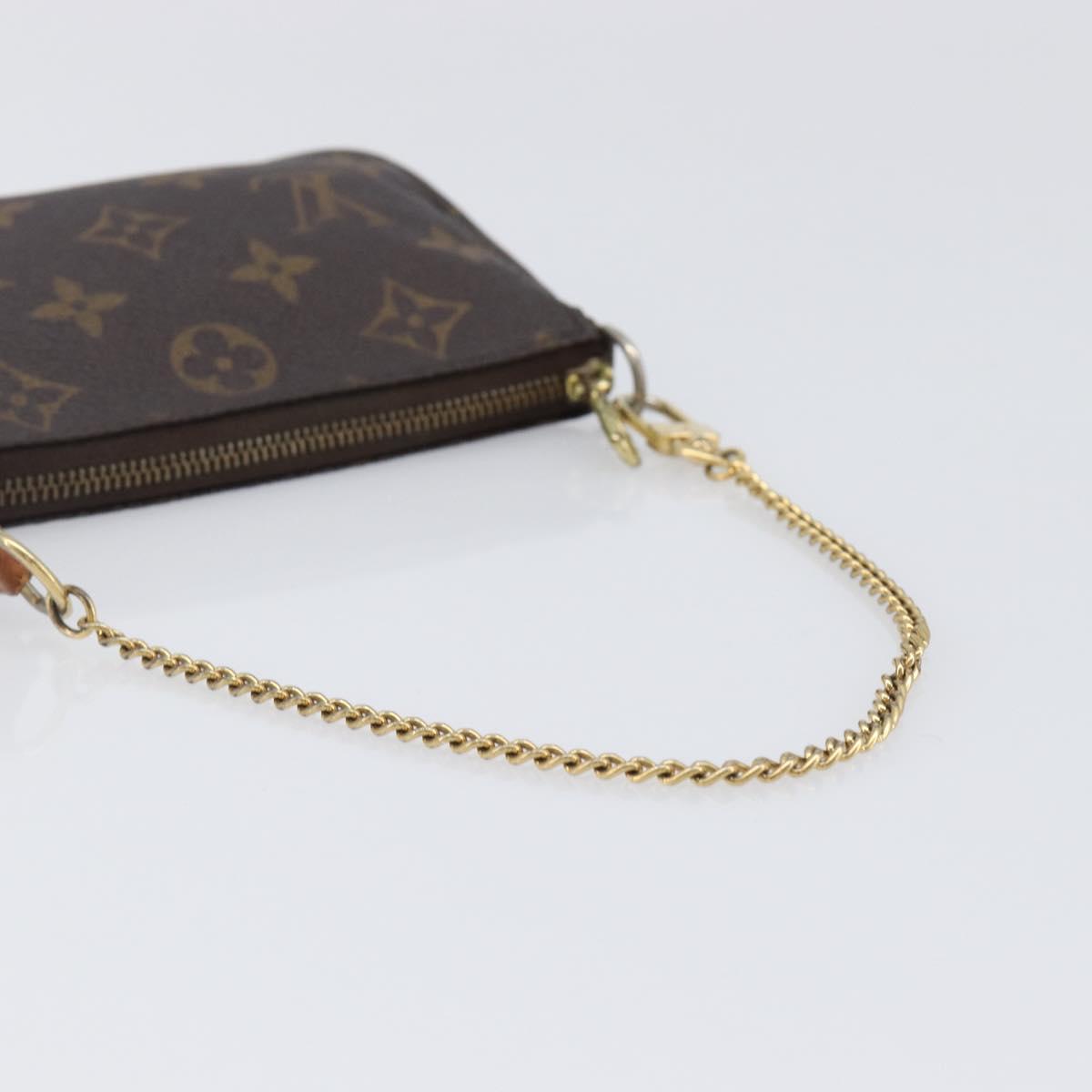 LOUIS VUITTON Monogram Mini Pochette Accessoires Pouch N41667 LV Auth 200566A