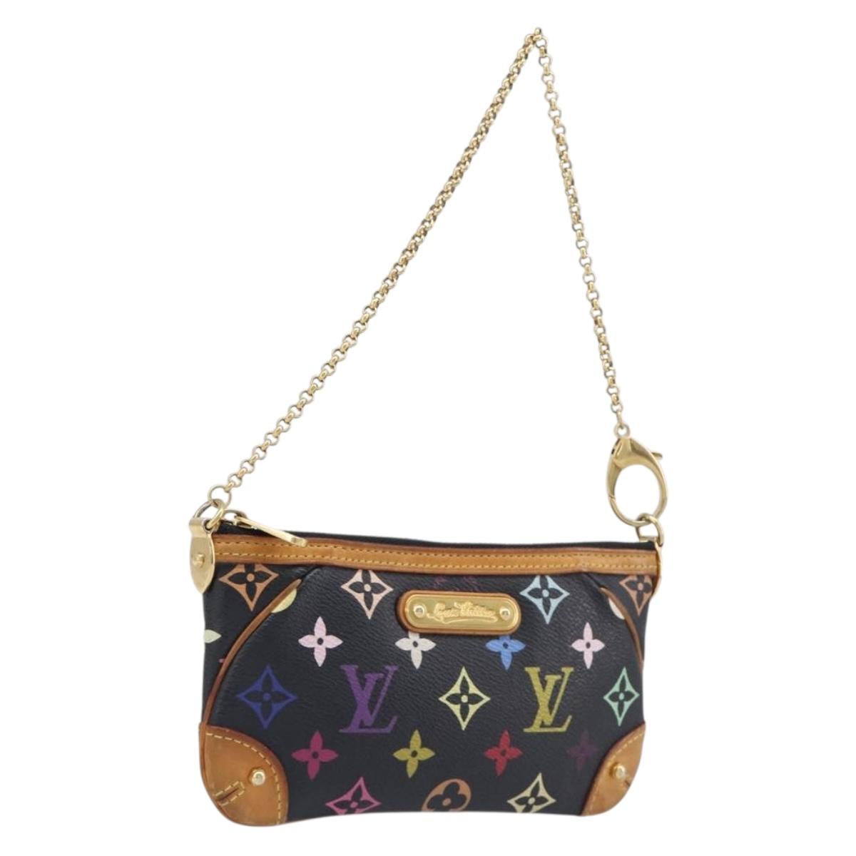 LOUIS VUITTON Monogram Multicolor Pochette Mila MM Black M60097 LV Auth 200570V