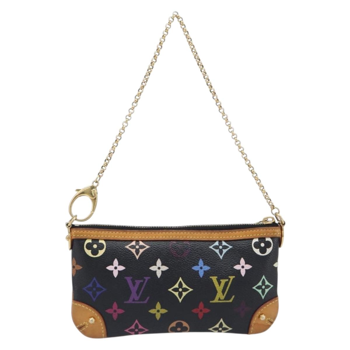 LOUIS VUITTON Monogram Multicolor Pochette Mila MM Black M60097 LV Auth 200570V