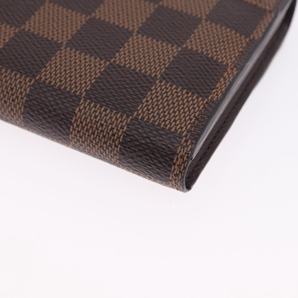 LOUIS VUITTON Damier Ebene Portefeuille Sarah Long Wallet N63209 LV Auth 200571M