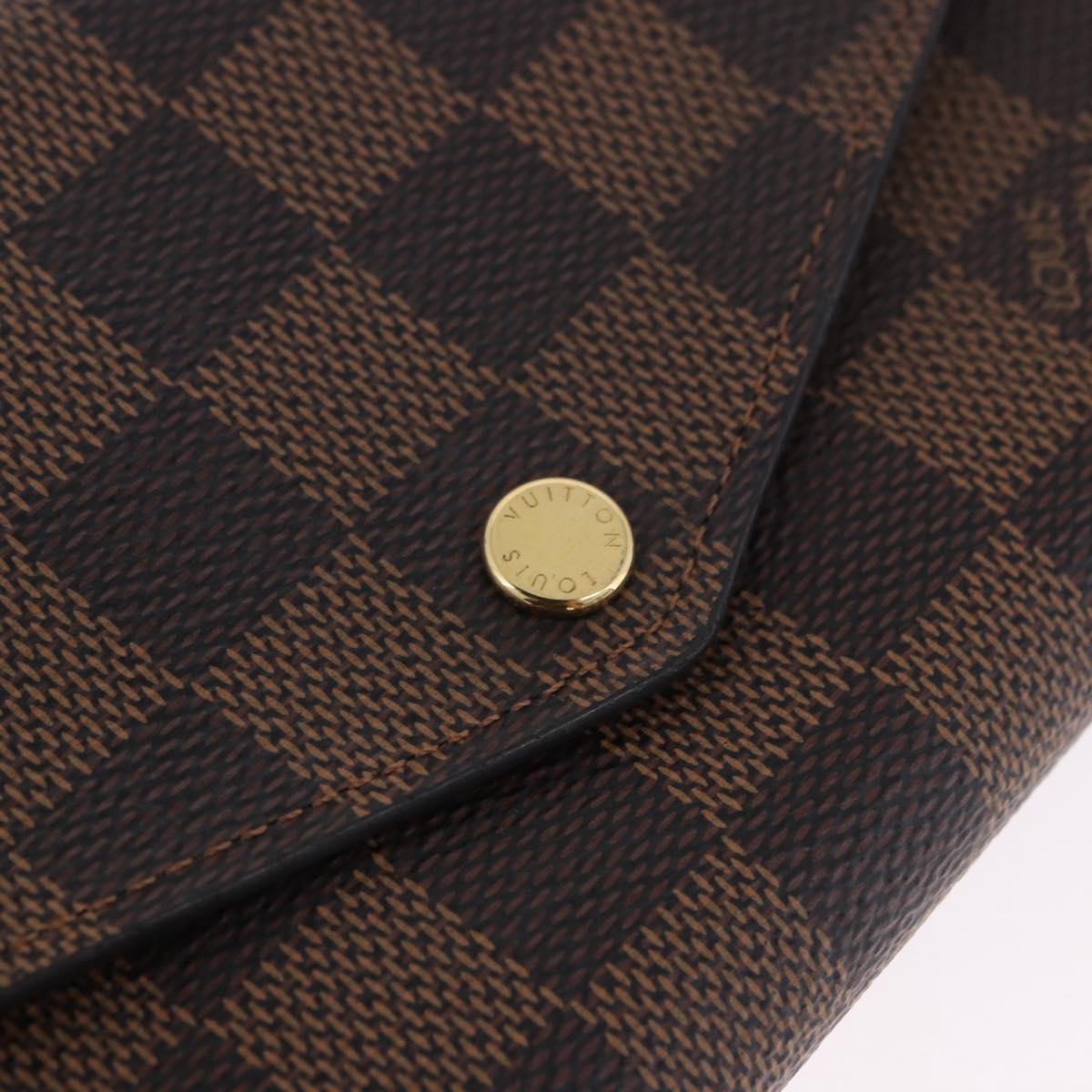 LOUIS VUITTON Damier Ebene Portefeuille Sarah Long Wallet N63209 LV Auth 200571M