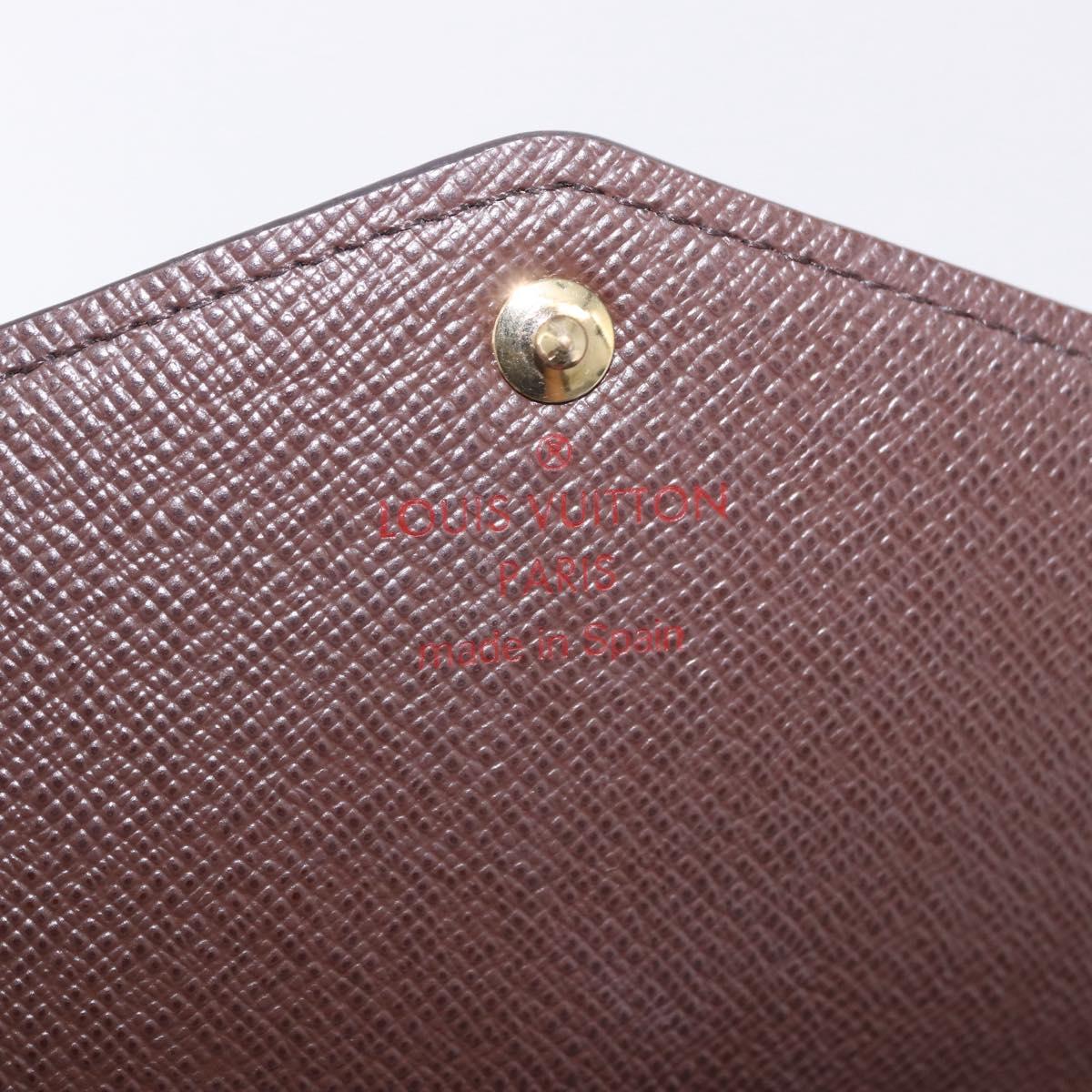 LOUIS VUITTON Damier Ebene Portefeuille Sarah Long Wallet N63209 LV Auth 200571M