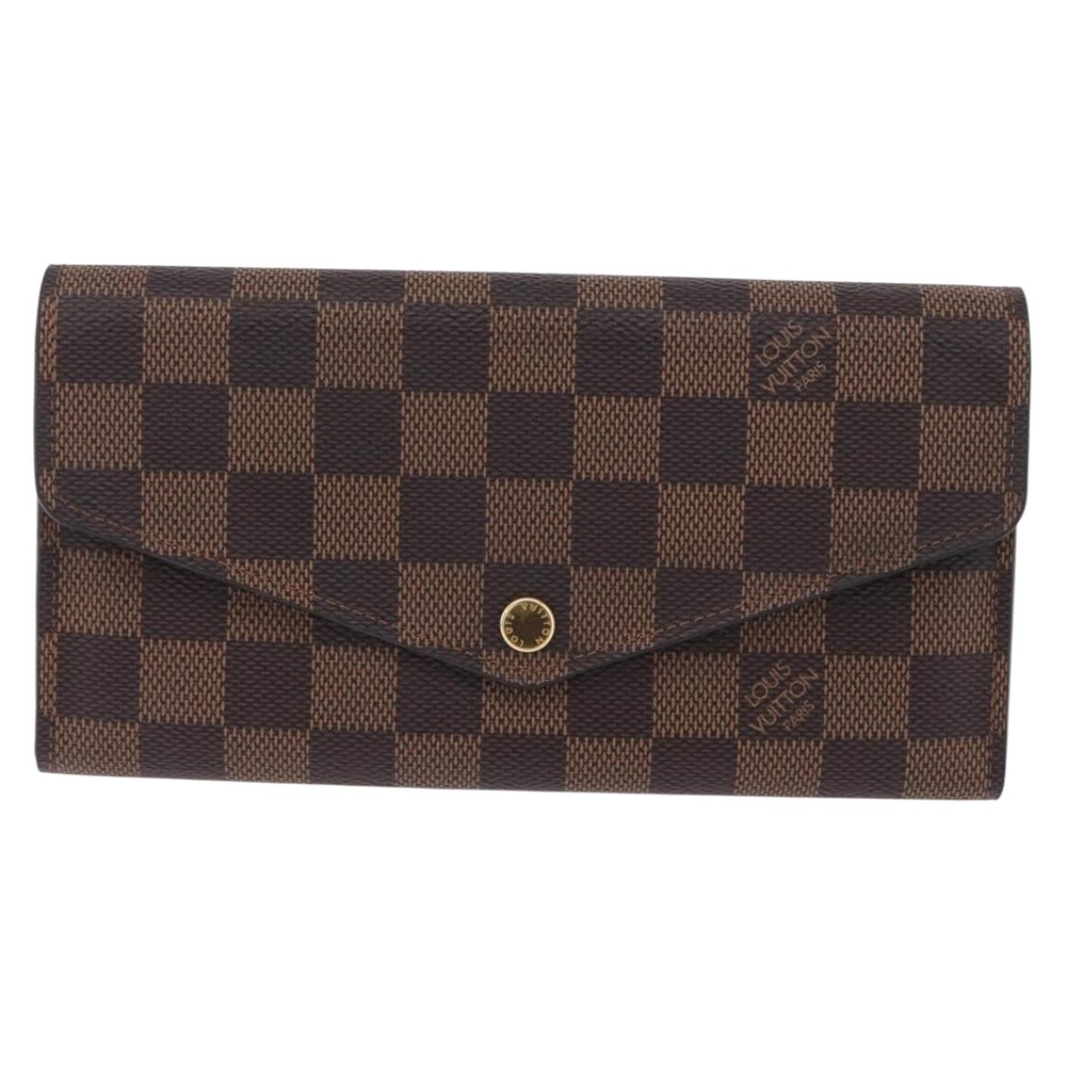 LOUIS VUITTON Damier Ebene Portefeuille Sarah Long Wallet N63209 LV Auth 200571M