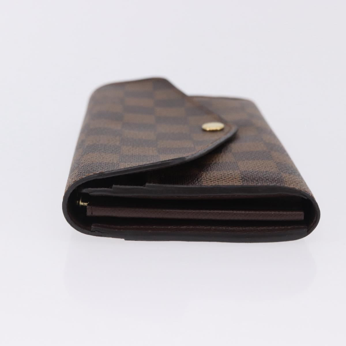 LOUIS VUITTON Damier Ebene Portefeuille Sarah Long Wallet N63209 LV Auth 200571M