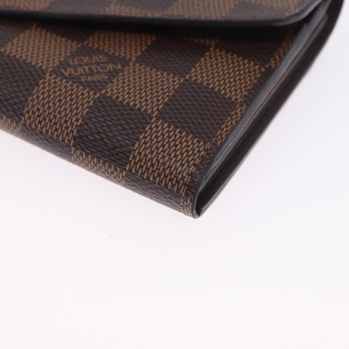 LOUIS VUITTON Damier Ebene Portefeuille Sarah Long Wallet N63209 LV Auth 200571M