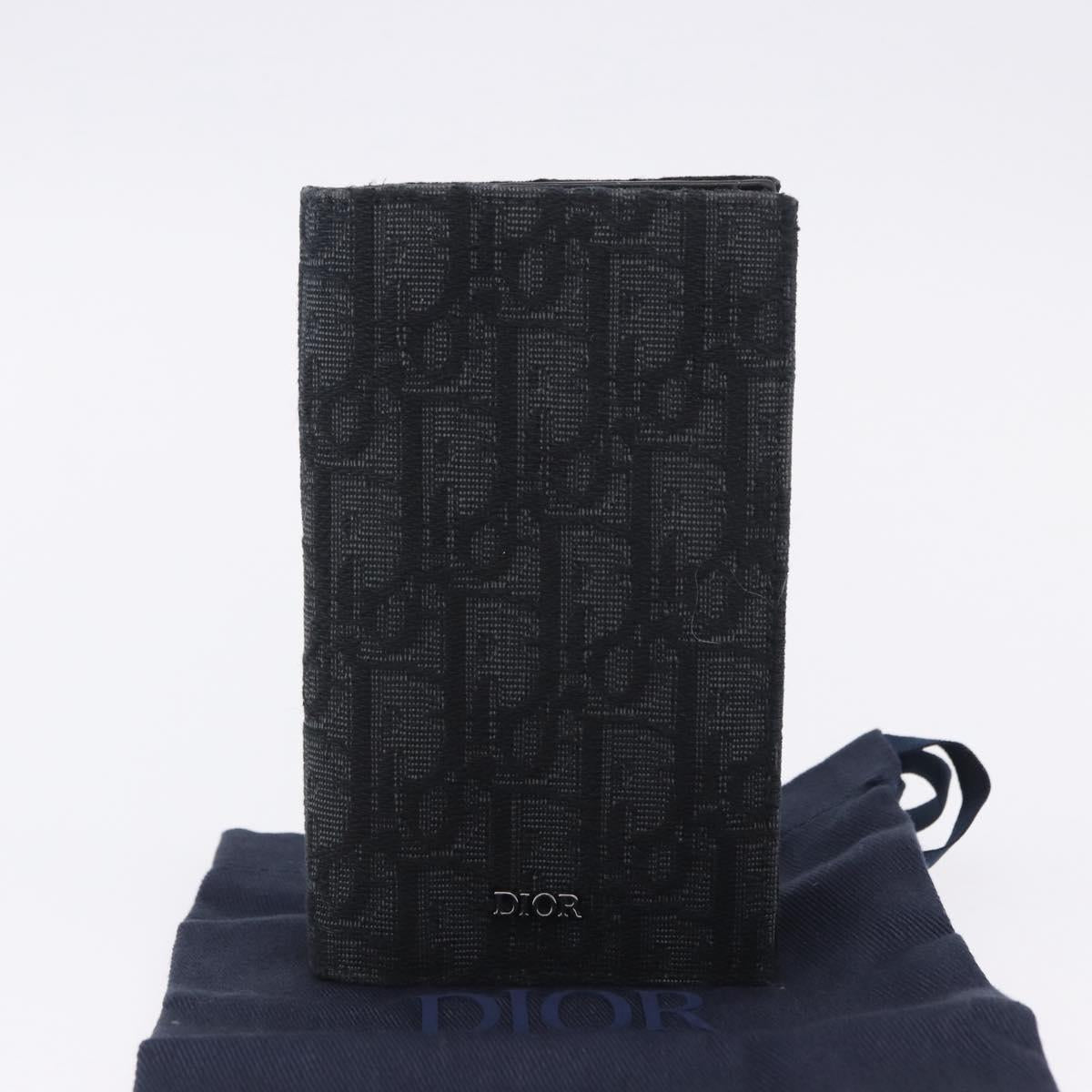 Christian Dior Trotter Canvas Oblique Passport Case Navy Auth 200572M