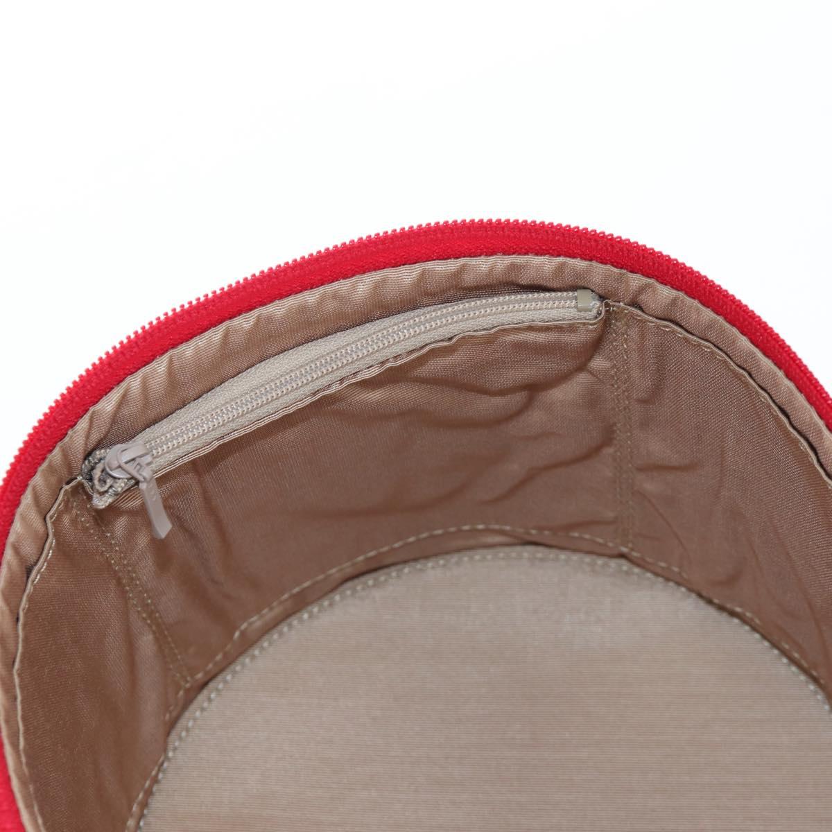 Burberrys Nova Check Vanity Hand Bag Canvas Beige Gold Auth 200575V