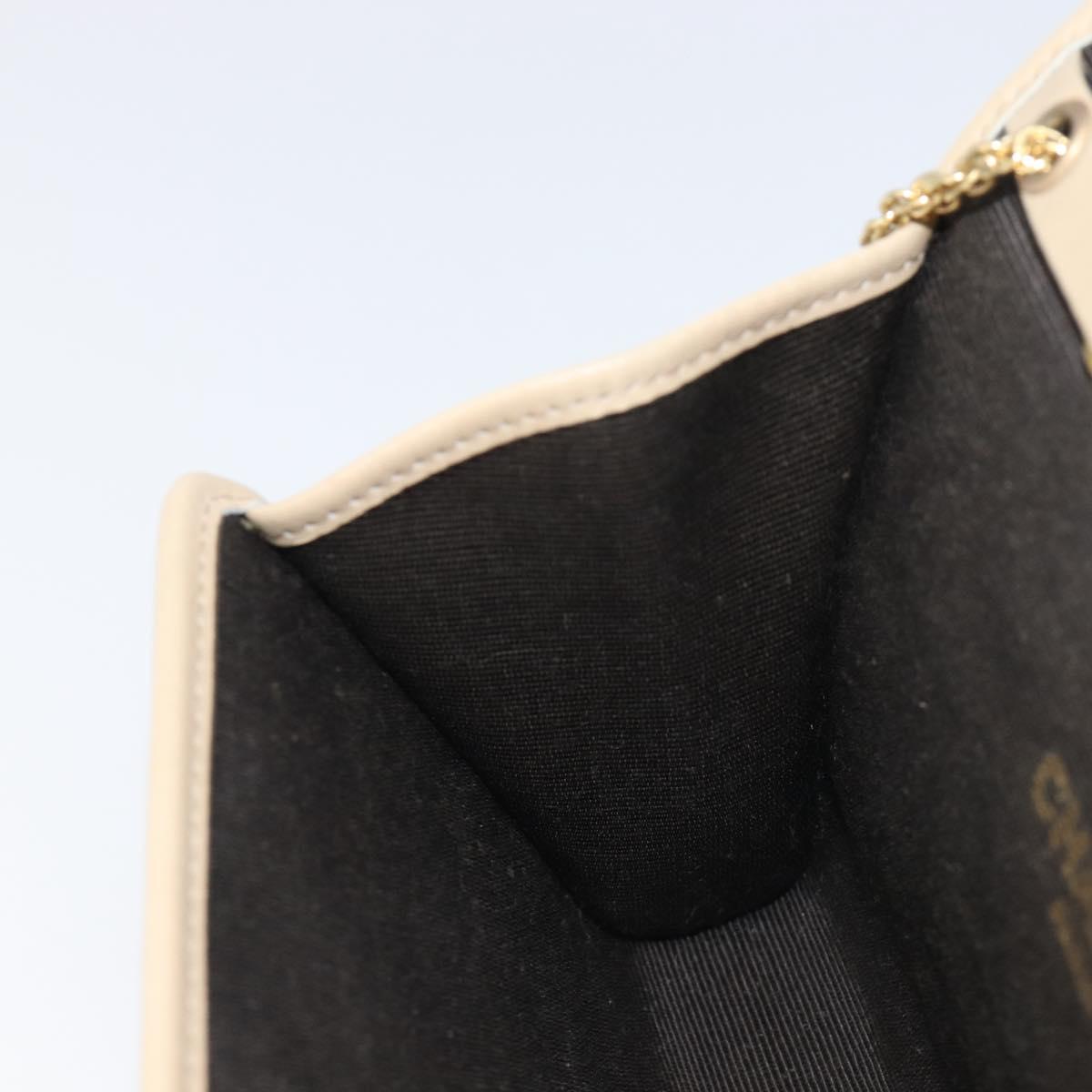 CHANEL Matelasse Chain Shoulder Bag Lamb Skin Beige Gold CC Auth 200578V