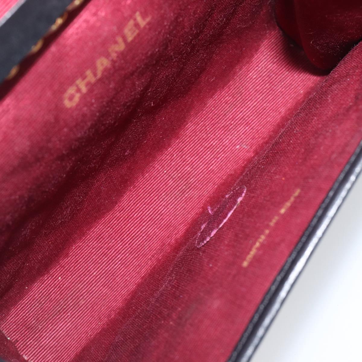 CHANEL Matelasse Chain Shoulder Bag Lamb Skin Black Gold CC Auth 200579V
