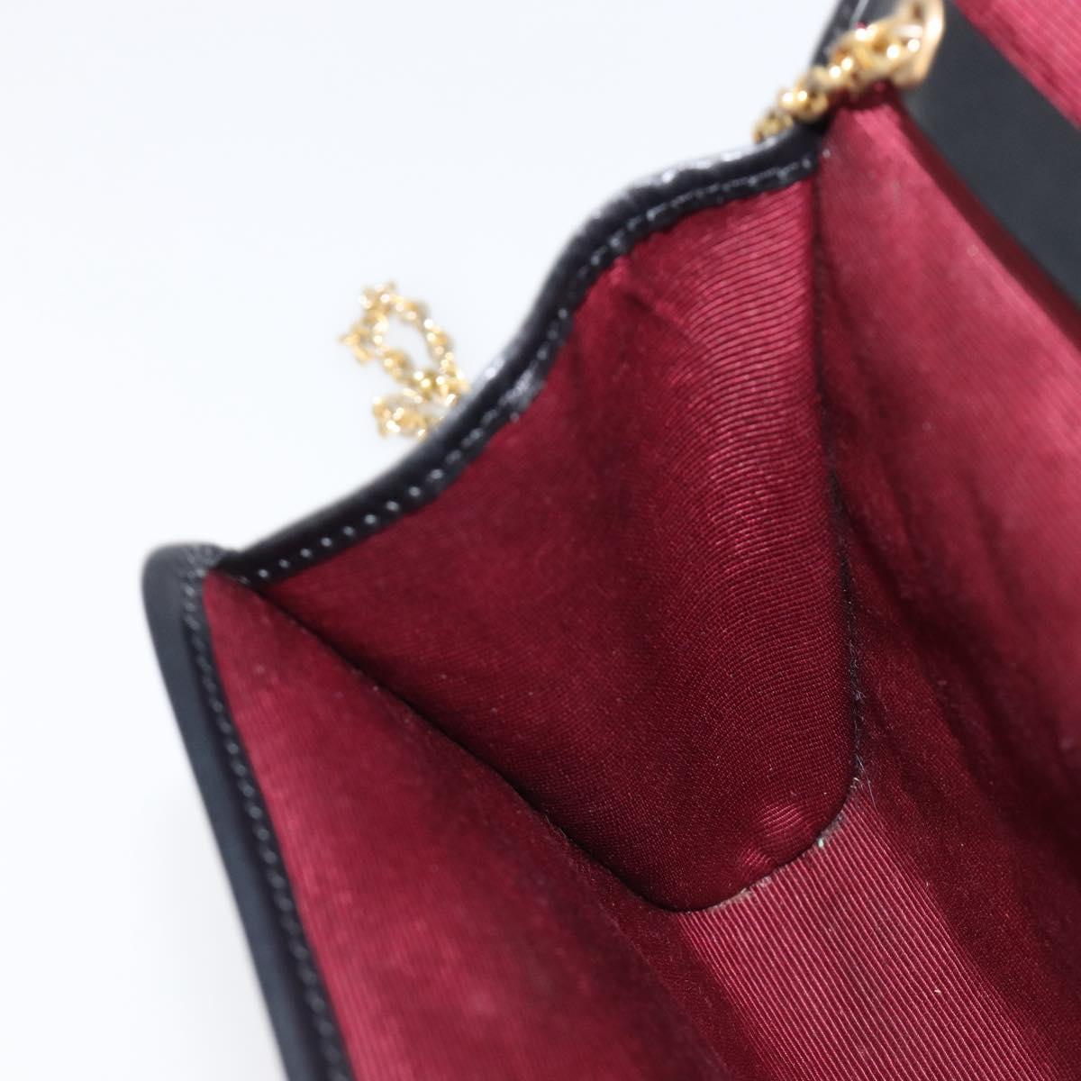 CHANEL Matelasse Chain Shoulder Bag Lamb Skin Black Gold CC Auth 200579V