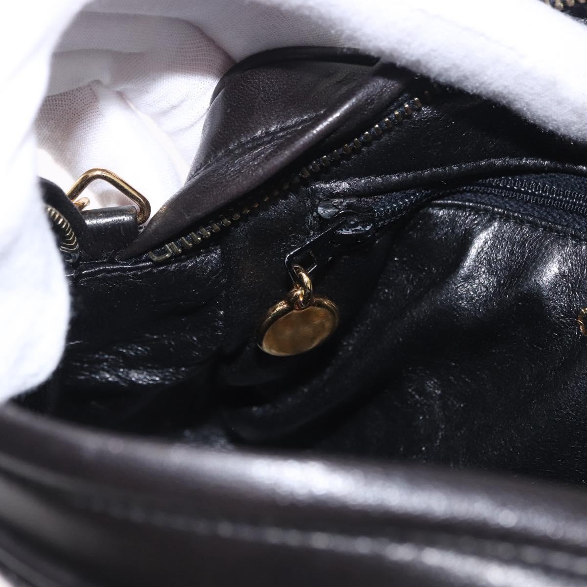 CHANEL Matelasse Chain Shoulder Bag Lamb Skin Black Gold CC Auth 200580V