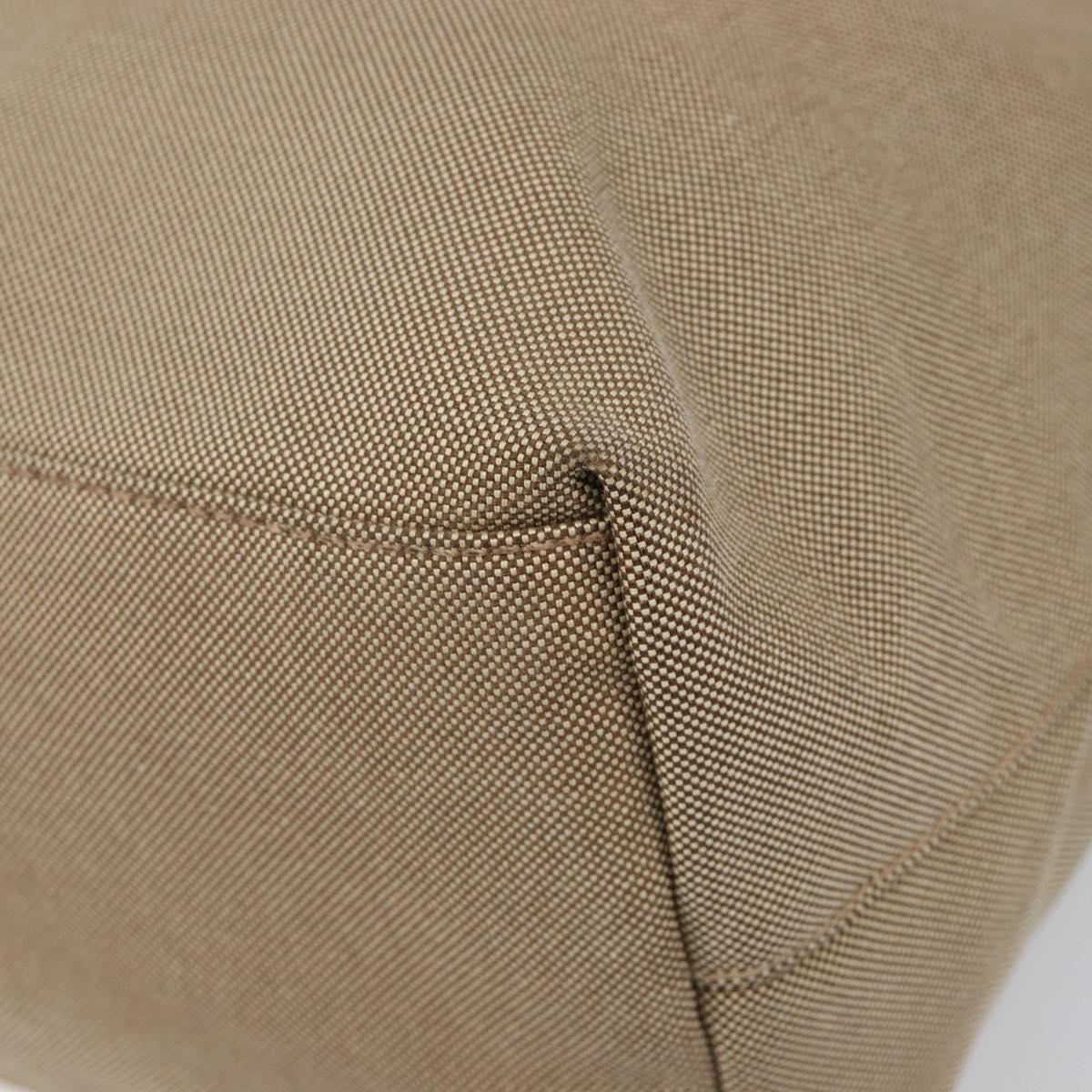 PRADA Tote Bag Canvas Jacquard Brown Gold Auth 200586V