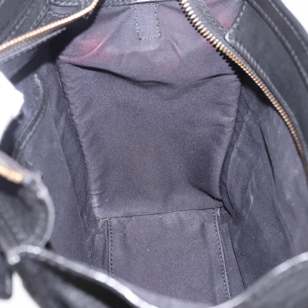 CELINE Luggage Nano Shopper Hand Bag Leather 2way Black Gold Auth 200587M