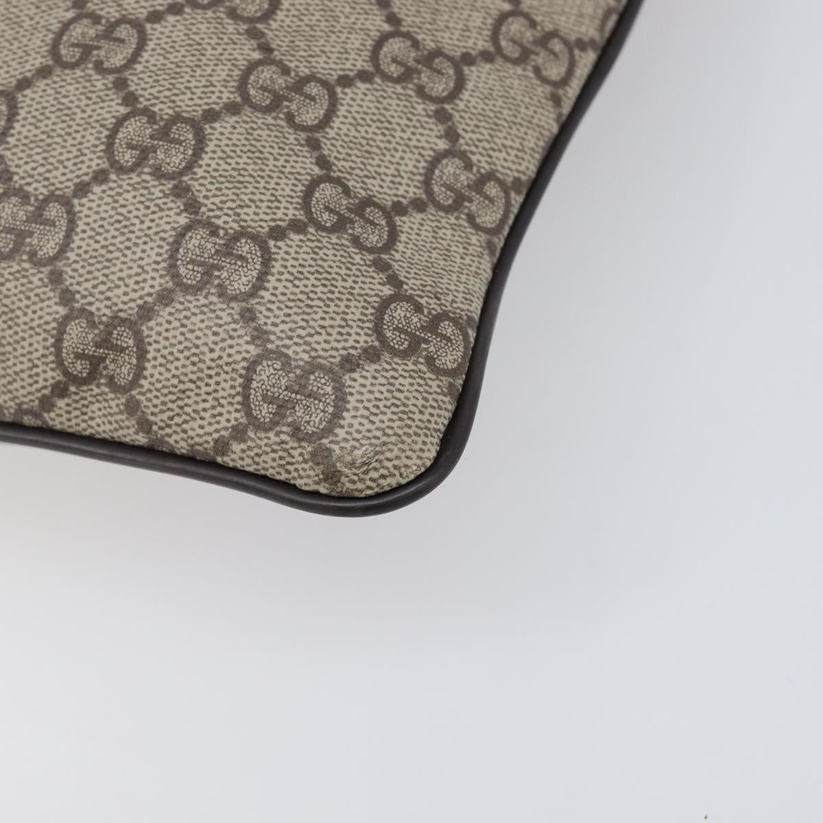 GUCCI GG Supreme Shoulder Bag PVC Beige Silver 141626 Auth 200589
